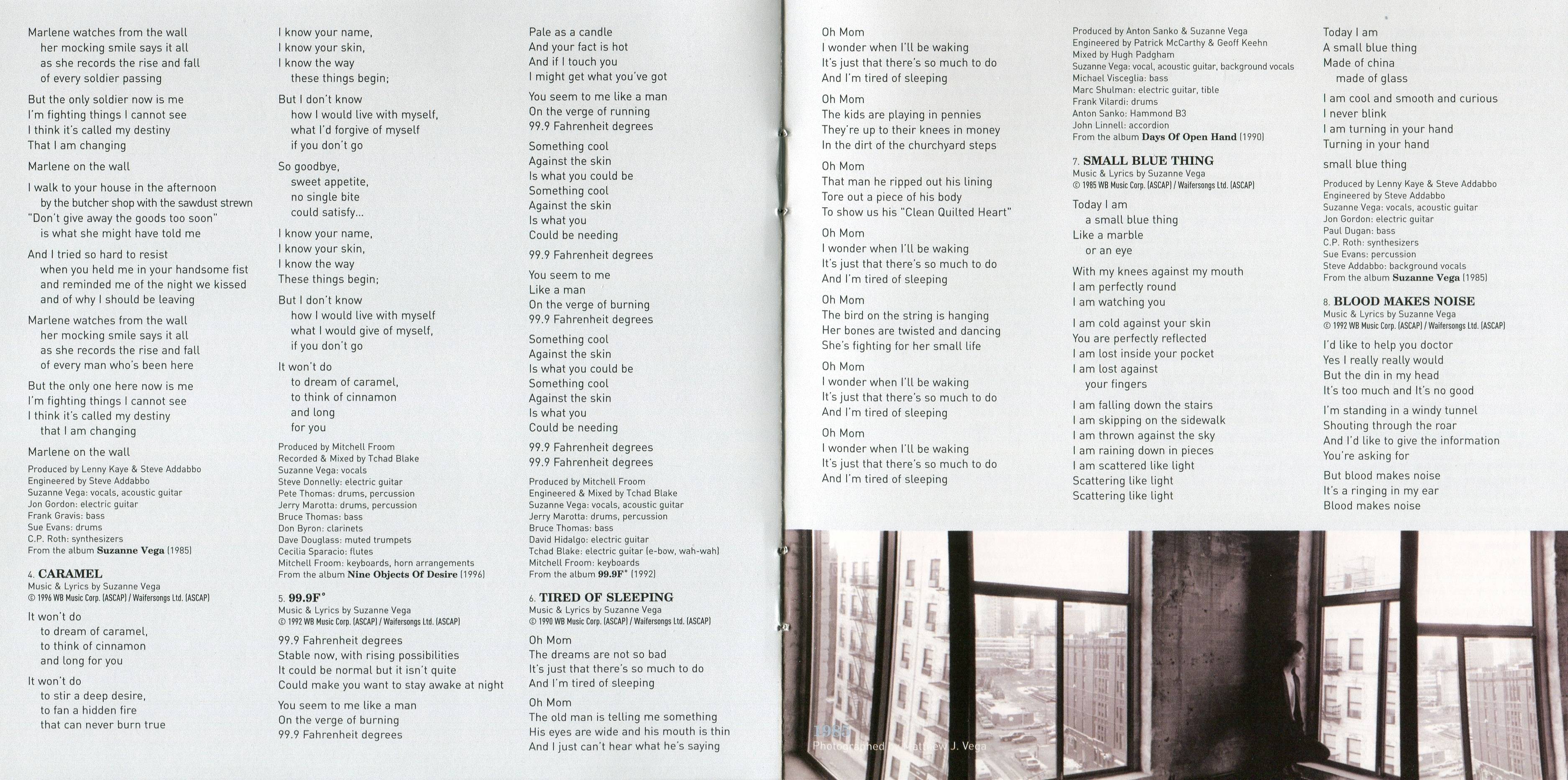 Suzanne Vega  The Best Of; Retrospective : Booklet 7